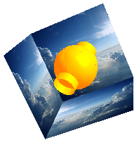 Spiegelungen einer umgebenden Box